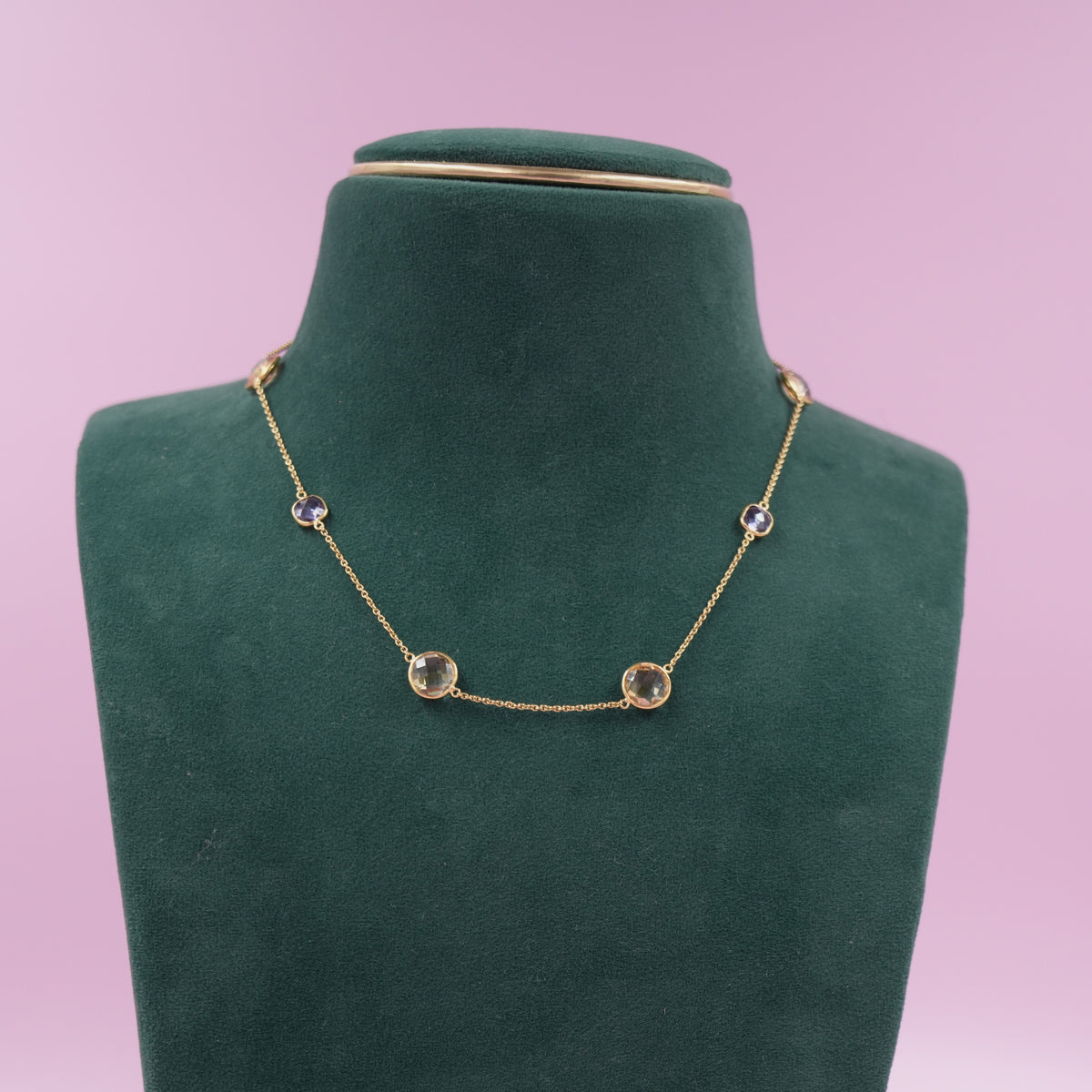Yellow Citrine & Amethyst Chain