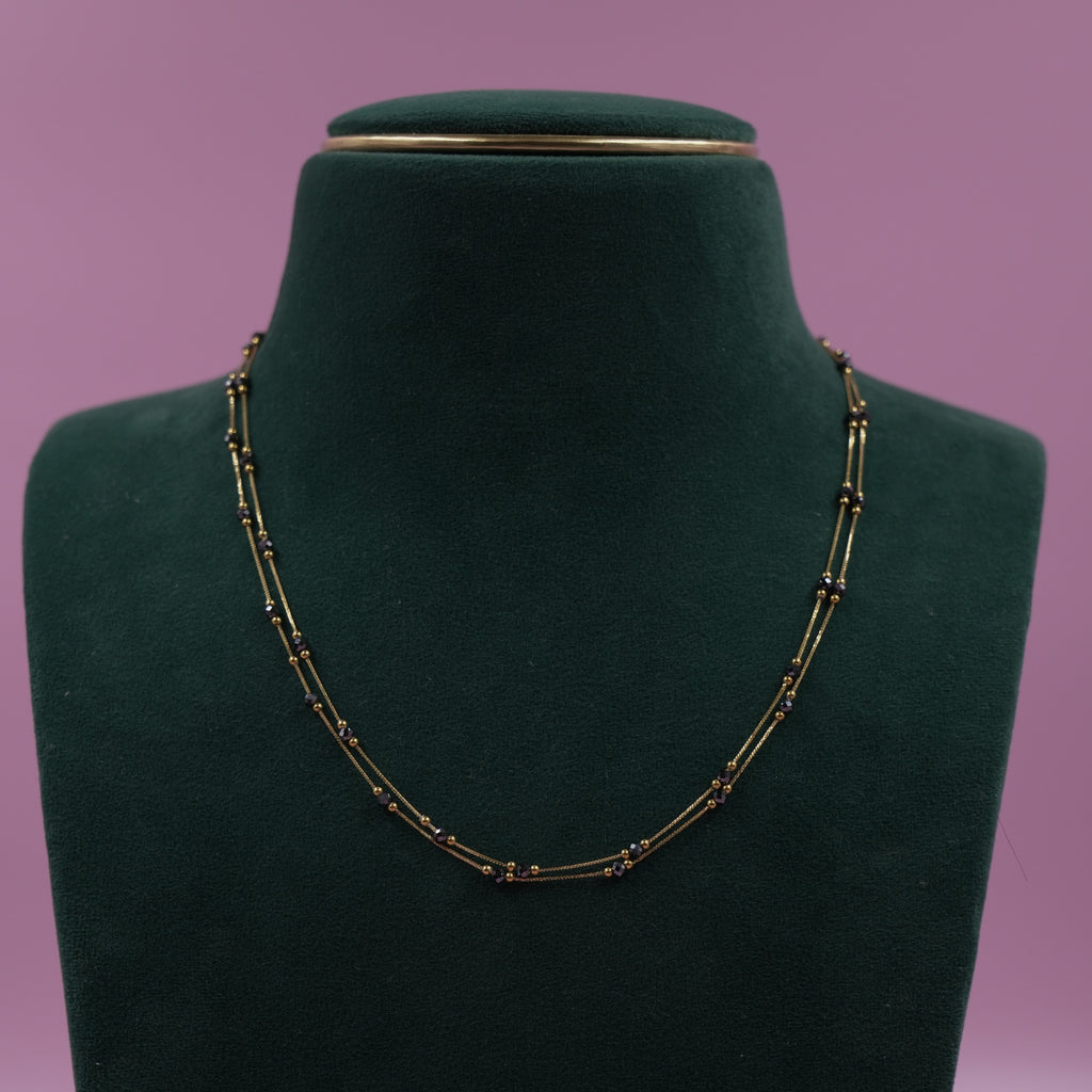 All Over 2 - Lines Black Bead Chain