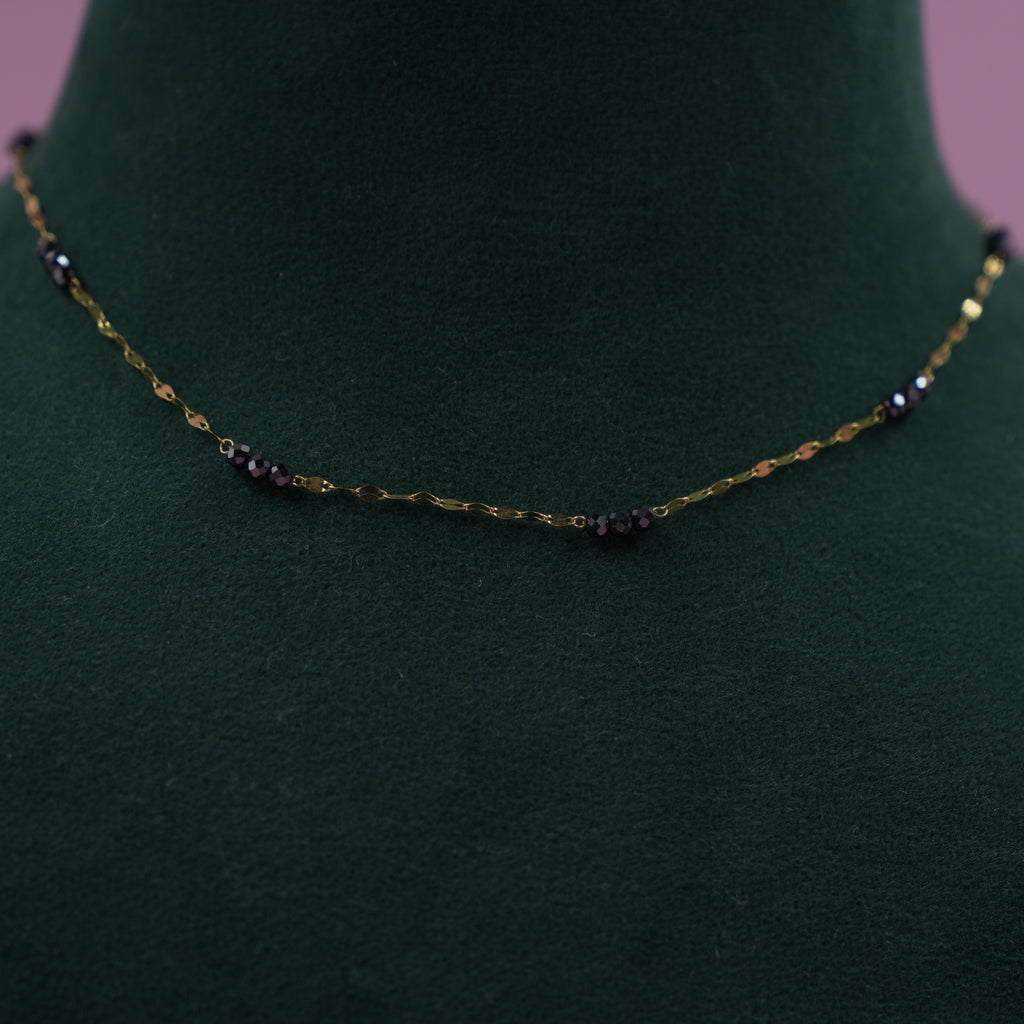 Black Bead With Disco Chain